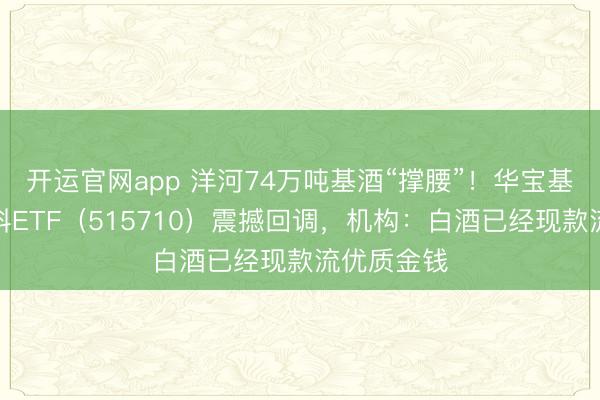 开运官网app 洋河74万吨基酒“撑腰”！华宝基金食物饮料ETF（515710）震撼回调，机构：白酒已经现款流优质金钱