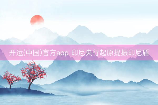 开运(中国)官方app 印尼央行起原提振印尼盾