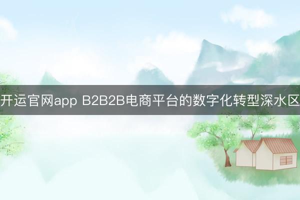 开运官网app B2B2B电商平台的数字化转型深水区