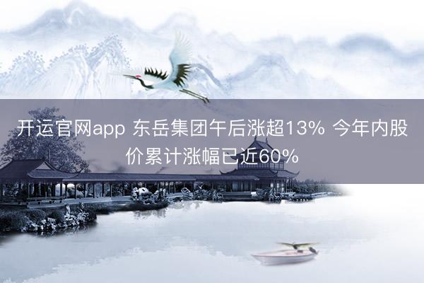 开运官网app 东岳集团午后涨超13% 今年内股价累计涨幅已近60%