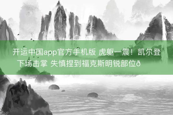 开运中国app官方手机版 虎躯一震！凯尔登下场击掌 失慎捏到