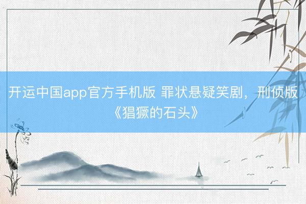 开运中国app官方手机版 罪状悬疑笑剧，刑侦版《猖獗的石头》